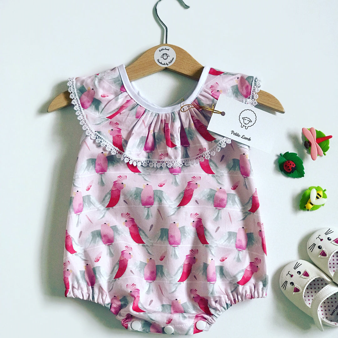Organic ruffle collar romper