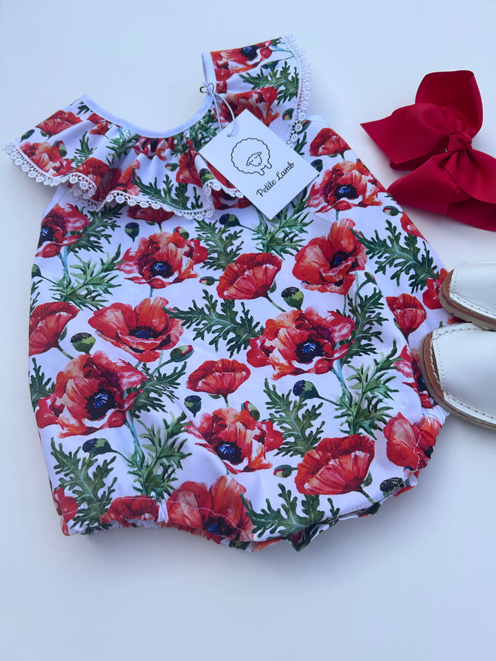 Poppy print romper