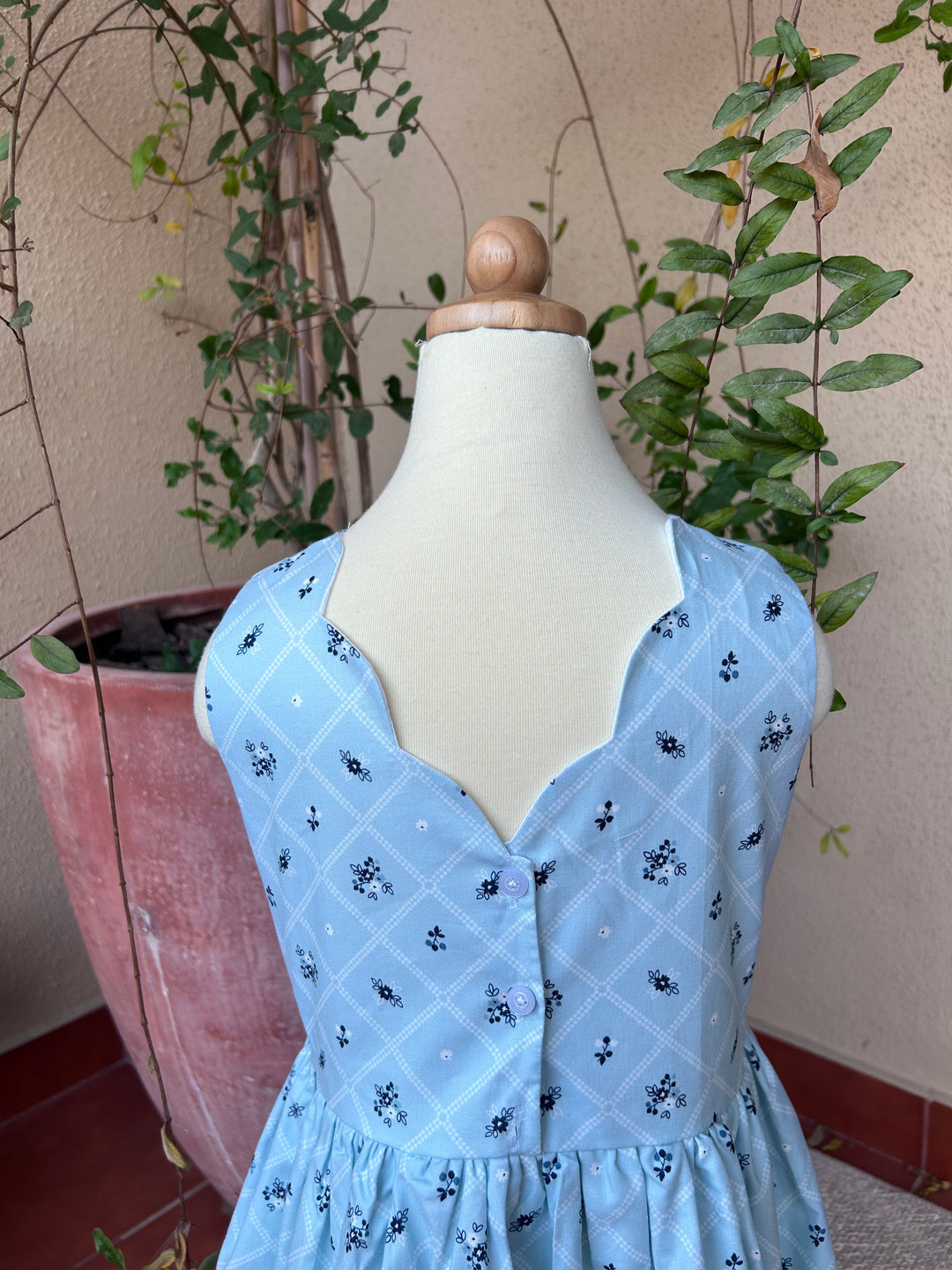 Petite Lamb Couture Chantilly Blue Dress