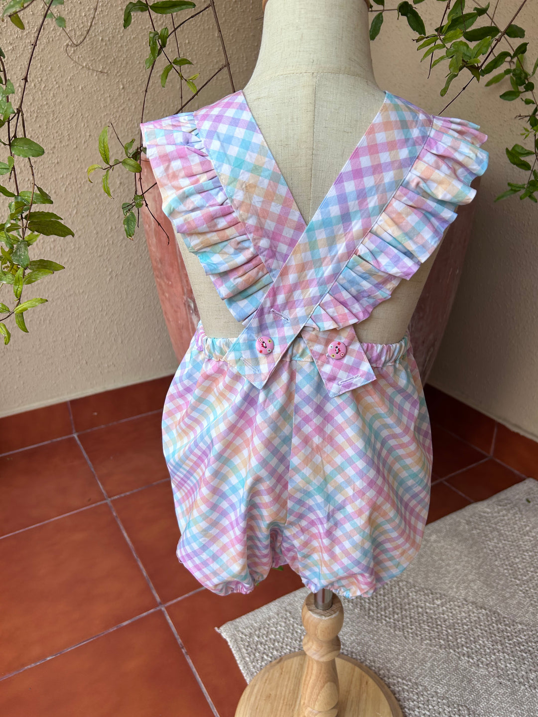Rainbow crossover romper