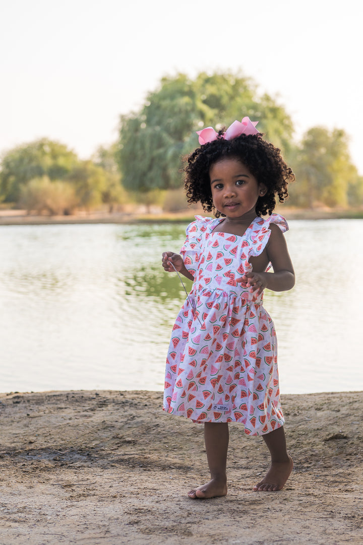 Crossover flutter watermelon dress - limited edition