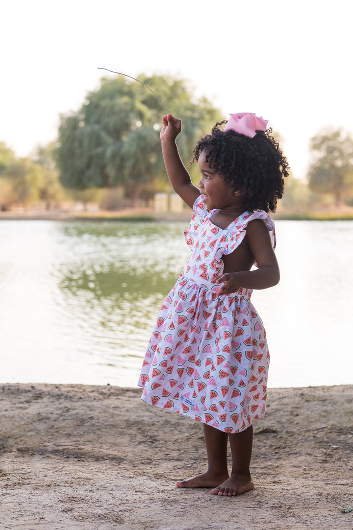 Crossover flutter watermelon dress - limited edition