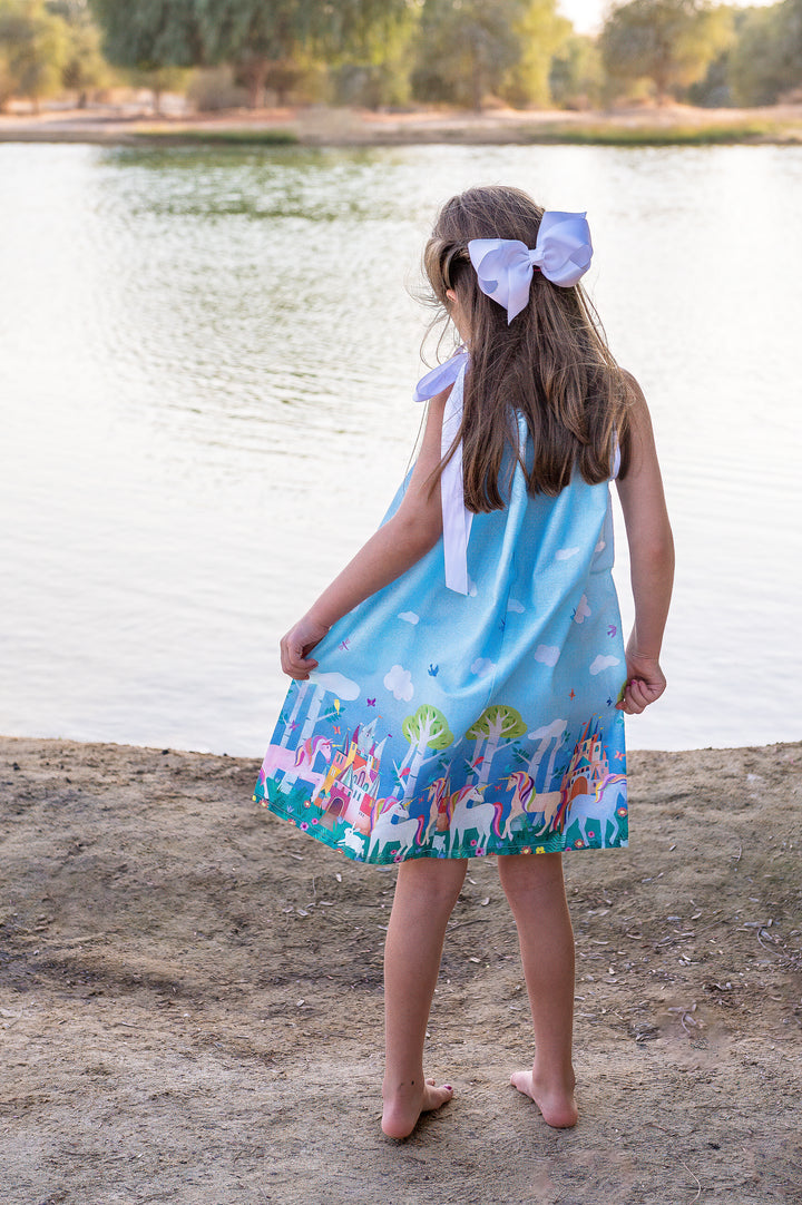 Unicorn Adjustable Dress in Blue