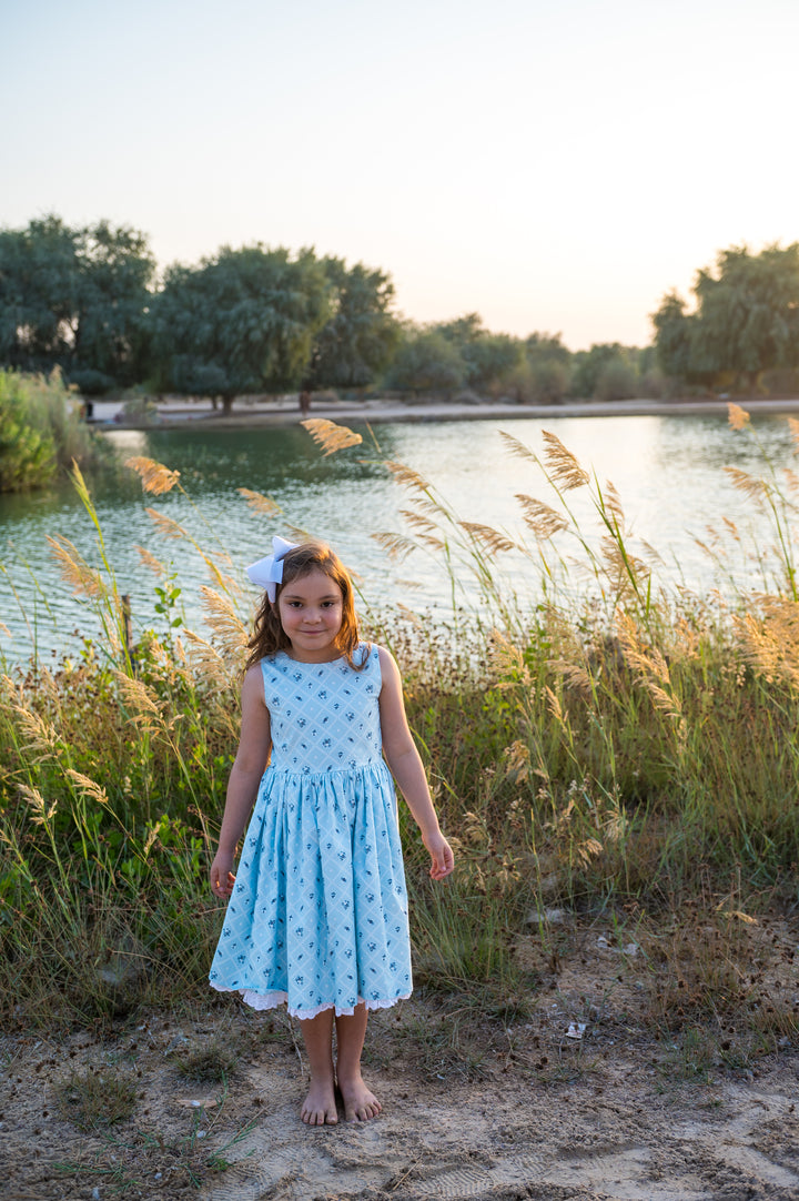 Petite Lamb Couture Blue Dress