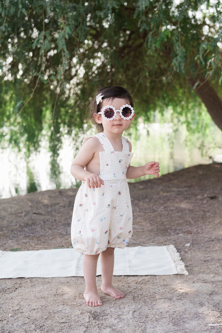 Yellow Gingham Romper