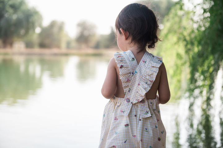 Yellow Gingham Romper