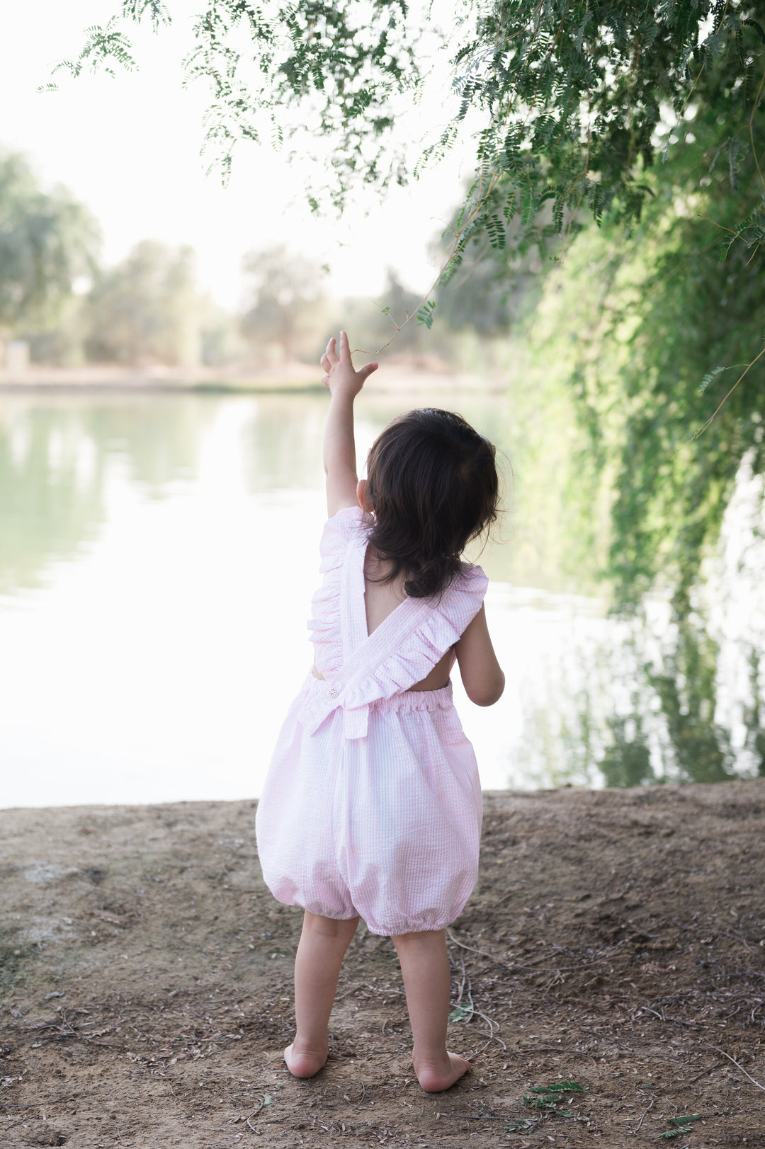 Pink Seersucker Romper