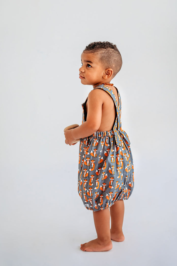 Fox print romper