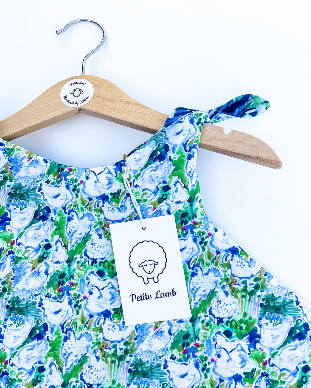 Chicken and waterlily print reversible dress