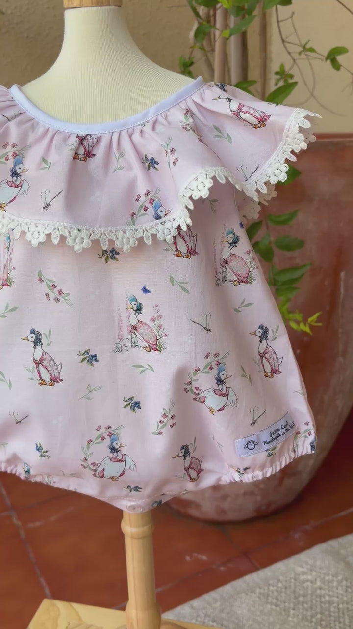 Puddle duck ruffle collar romper