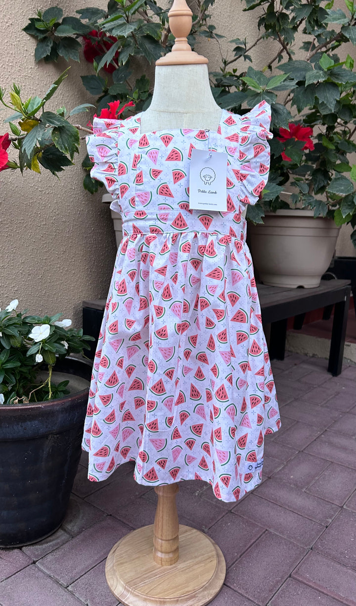 Crossover flutter watermelon dress - limited edition