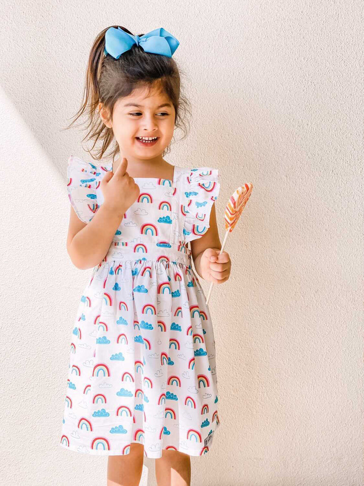 Rainbow flutter dress